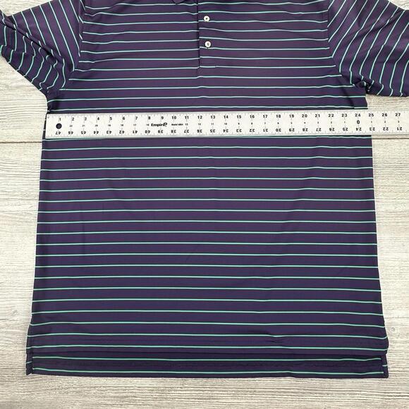 Peter Millar Polo Shirt Mens XL Purple Turquoise Summer Comfort Shadow Ridge - Picture 5 of 7